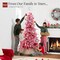 Best Choice Products Pre-Lit Flocked Artificial Aspen Noble Fir Christmas Tree w/ Branch Tips, LED Lights - Pink